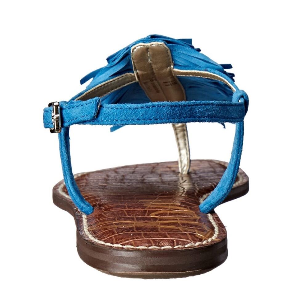 Sam Edelman Malibu Blue Gela Suede Fringe Sandals 6.5 - Picture 10 of 11
